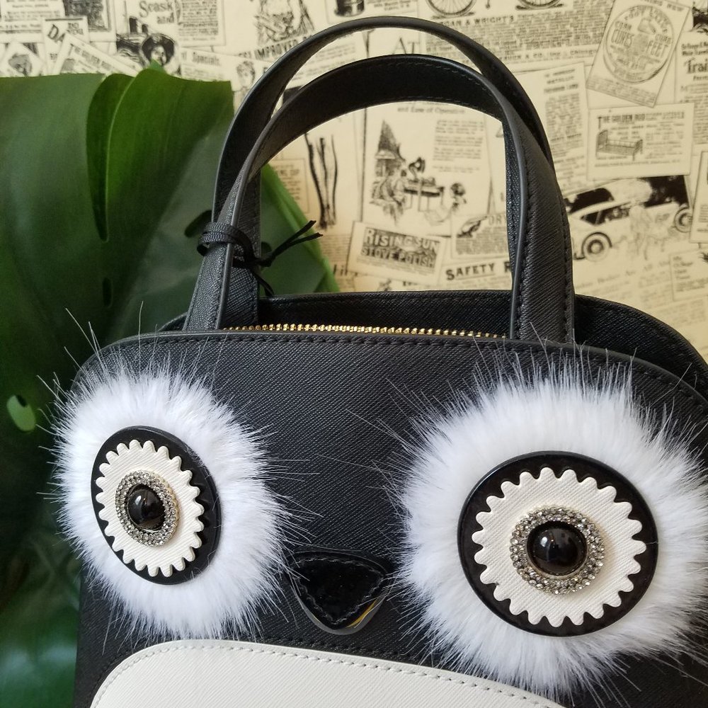 Kate Spade Small Lottie Penguin Black Satchel - Picture 7 of 9